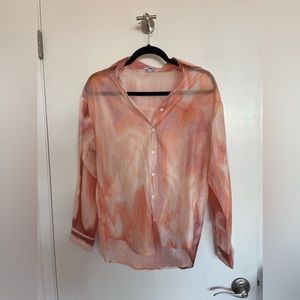 Verge Girl Pink Marble Button Up